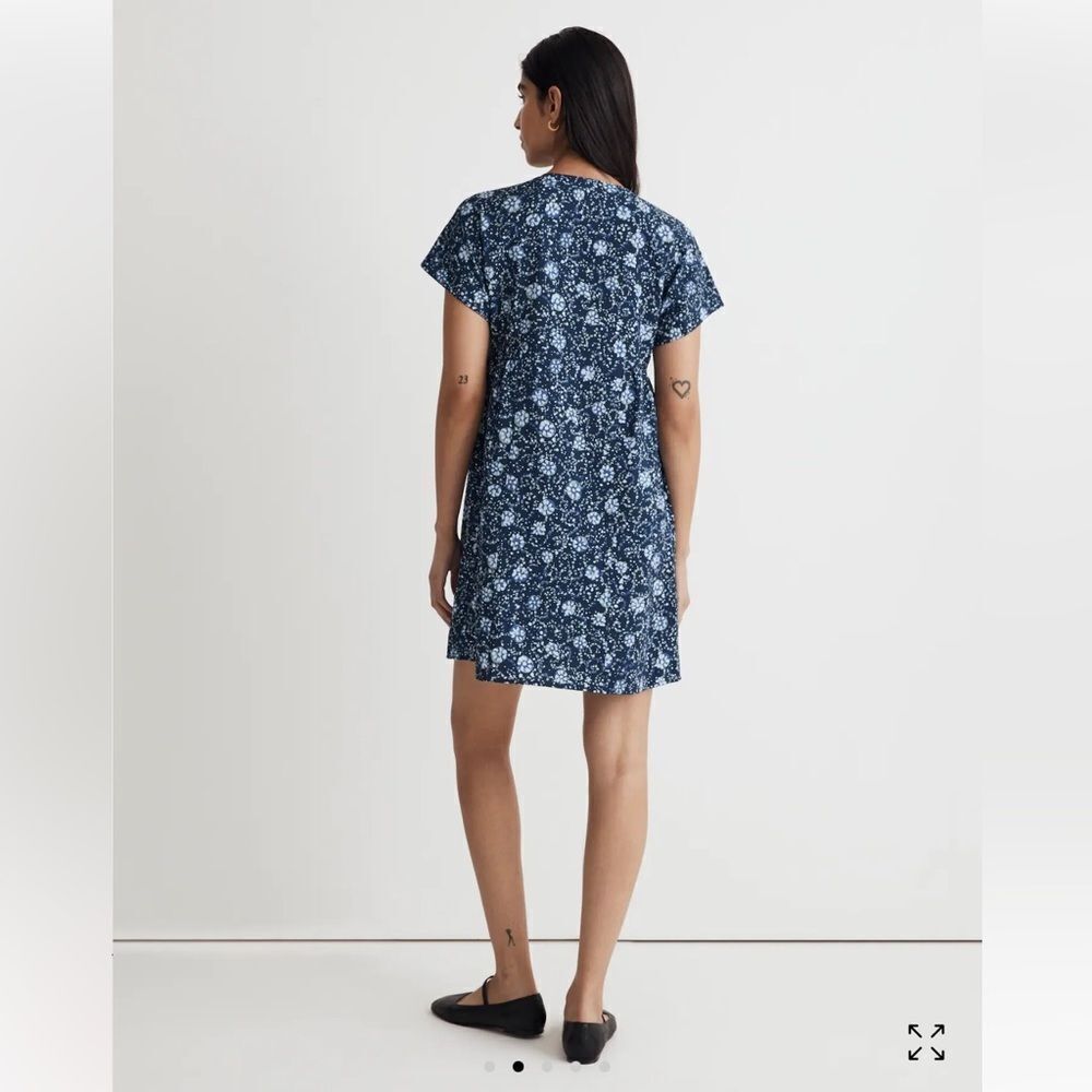 Madewell Button-Front V-Neck Mini Dress Size Small - Picture 3 of 11